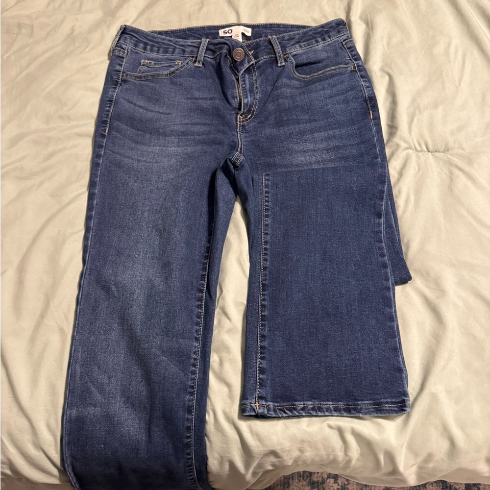 SO Blue Straight Leg Jeans Classic Style